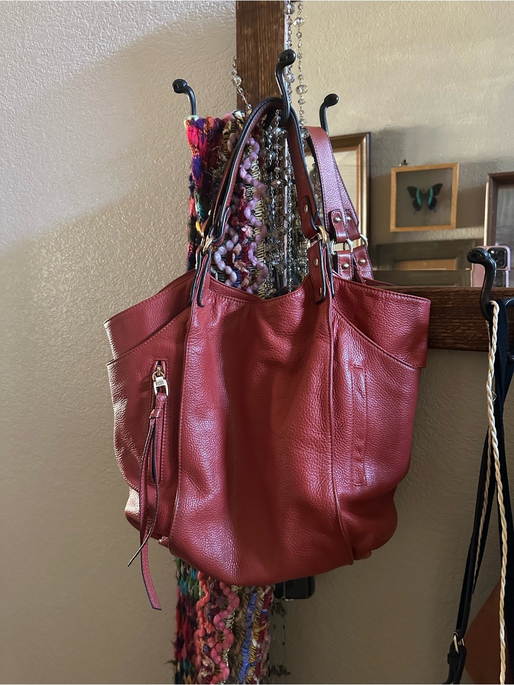 KOOBA-Beautiful Pebbled Shoulder Tote Burn Orange.